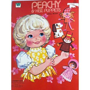 Peachy & Her Puppets Red Paper Doll Book Whitman Books COMPLETE UNUSED Vintage